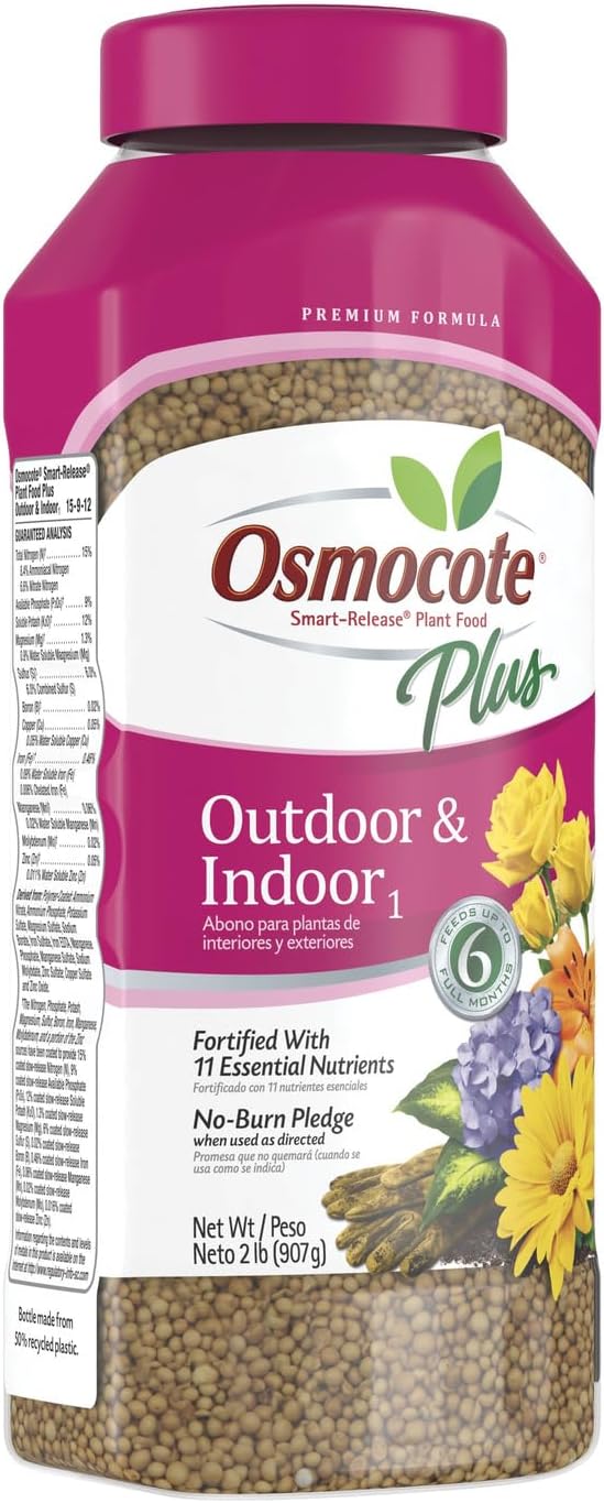 Osmocote Smart-Release Plant Food Plus Outdoor & Indoor1 - Granular, Continuous Release Plant Fertilizer with 11 Essential Nutrients, 2 lbs.