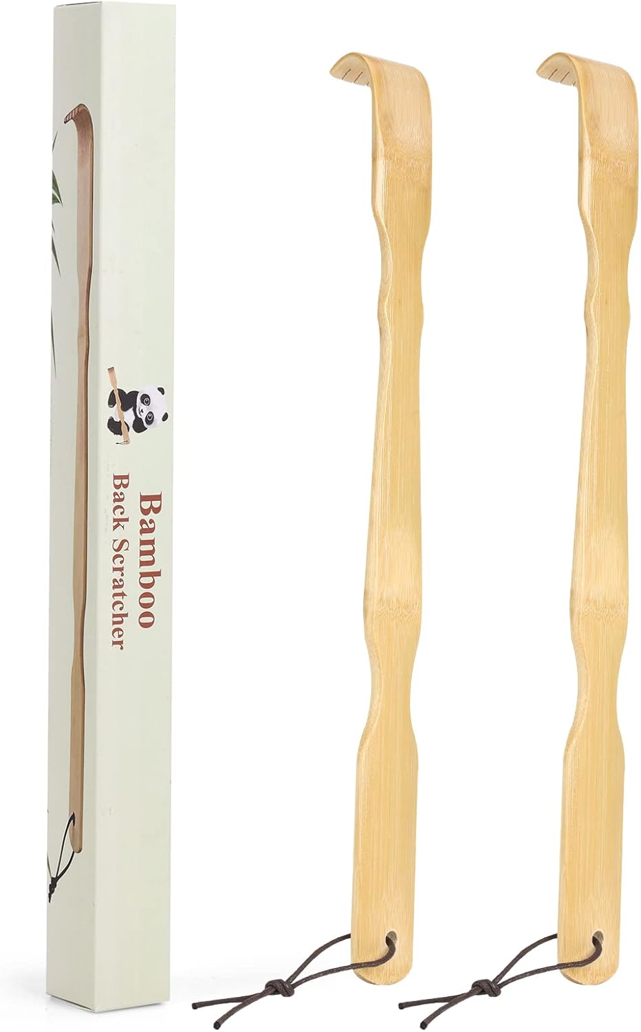 YIMICOO 2 Pack Wooden Bamboo Back Scratcher, 17 Inch Long Handle Back Scratchers for Adults Men Women, with Beautiful Gift Packaging