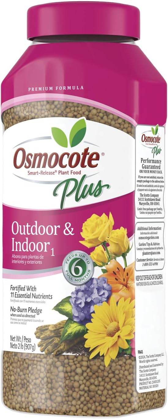 Osmocote Smart-Release Plant Food Plus Outdoor & Indoor1 - Granular, Continuous Release Plant Fertilizer with 11 Essential Nutrients, 2 lbs.