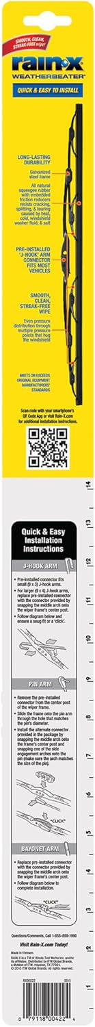 Rain-X 820149 WeatherBeater Wiper Blades, 22" Windshield Wipers (Pack of 2), Automotive Replacement Windshield Wiper Blades That Meet Or Exceed OEM...