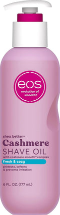 eos Cashmere Shave Oil – Fresh & Cozy, Moisturizing Shave Oil with Shea Butter & Glycerin, Helps Prevents Irritation & Razor Burn, Vegan, 6 fl oz