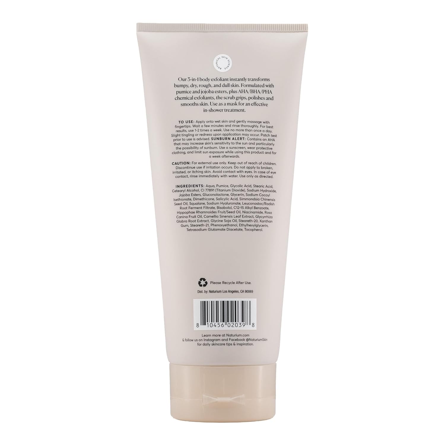 Naturium KP Body Scrub & Mask for Keratosis Pilaris, Bump Eraser Shower Scrub & Exfoliator for Skin, 8 oz