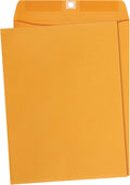 Amazon Basics Clasp Kraft Envelopes for Documents, Gummed Mailing Envelope, 9" x 12", 100-Pack