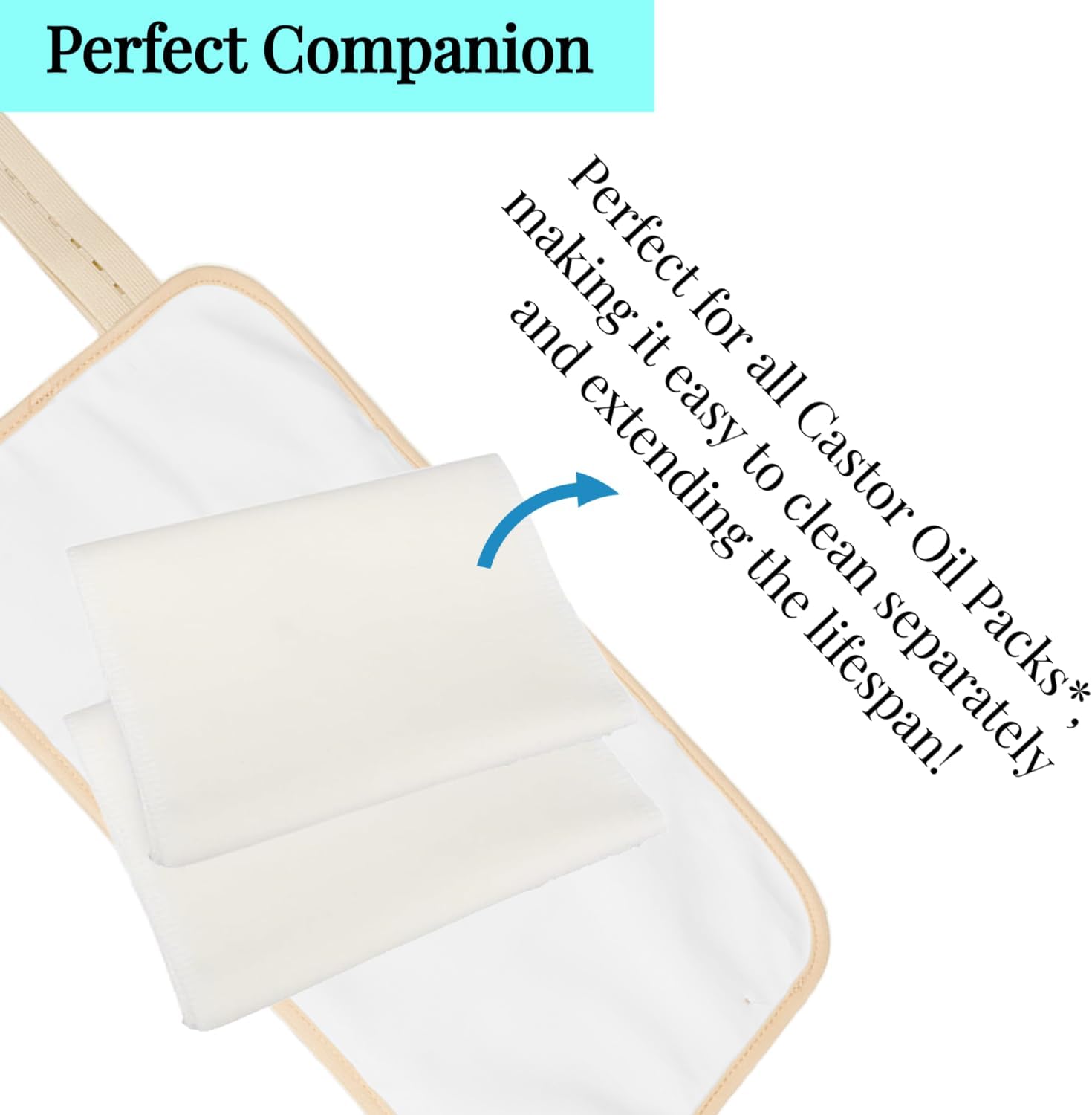 2 Pcs Organic Cotton Flannel for Castor Oil Pack Wrap, Reusable Castor Oil Compress for Stomach, Abdomen, Joints & Other Areas