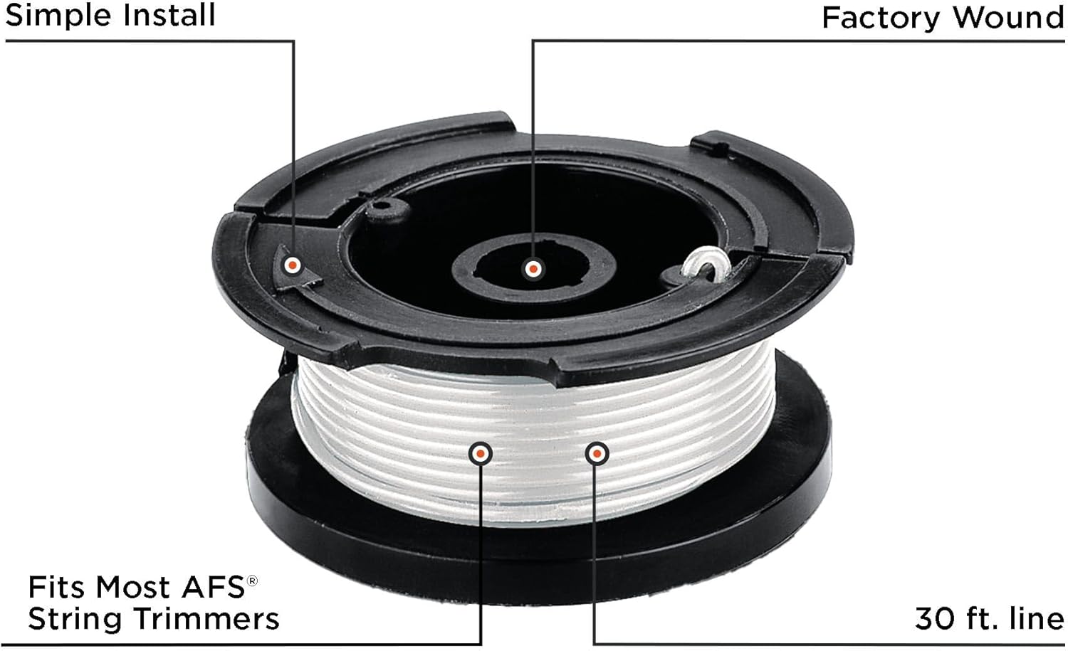 BLACK+DECKER Weed Eater String, Trimmer Line, 3-Pack, 30-Feet of Replacement Spool, 0.065-Inch Diameter (AF1003ZP)
