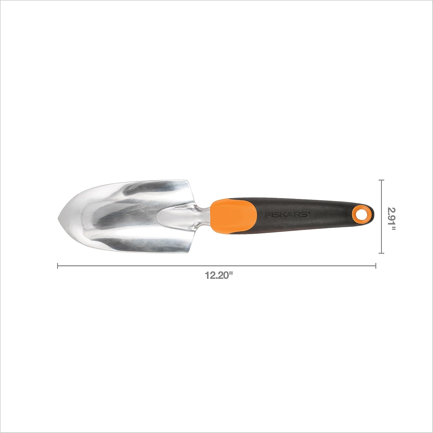 Fiskars Trowel, Heavy Duty Gardening Hand Tool with Hang Hole, For Digging and Planting, Rust Resistant Cast Aluminum, Ergonomic Handle and Comfort Grip, Gardening Tools for Yard