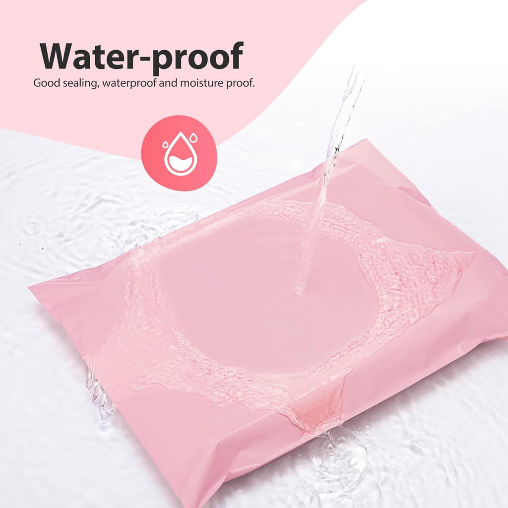 Fuxury Poly Mailers 14.5x19 Inch 50pc Shipping Bags for Small Business Mailing Envelopes for Clothing,Self Seal Shipping Envelopes Waterproof Poly bags Durable Packaging Bags Light Pink