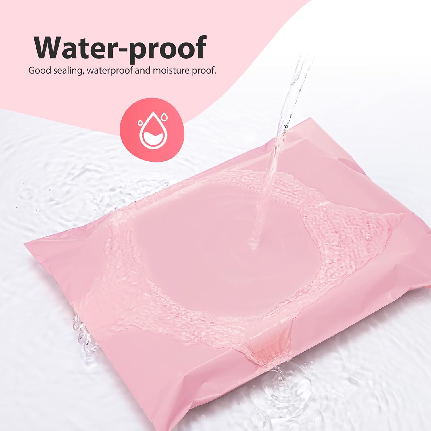Fuxury Poly Mailers 14.5x19 Inch 50pc Shipping Bags for Small Business Mailing Envelopes for Clothing,Self Seal Shipping Envelopes Waterproof Poly bags Durable Packaging Bags Light Pink