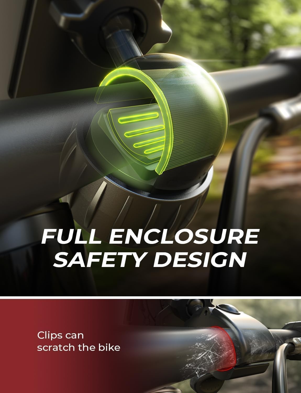 LISEN Bike Phone Holder, [Super Easy Install] Motorcycle Phone Mount Ebike Accessories Bicycle Handlebar Holder Mount Gift for Adults Kids Mountain Mini Bike Scooter Gear Accessories for iPhone Pixel