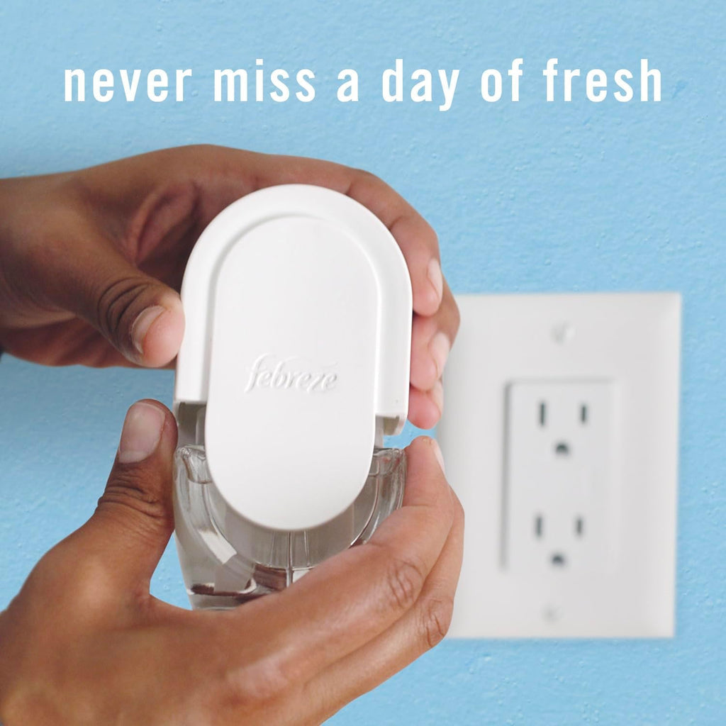 Febreze Plug In Air Freshener, Odor-Fighting Scented Oil Refill, Air Fresheners for Home and Bathroom and Kitchen, Long Lasting for Strong Odors, Hawaiian Aloha Scent, 0.87oz Refills, 3 Count
