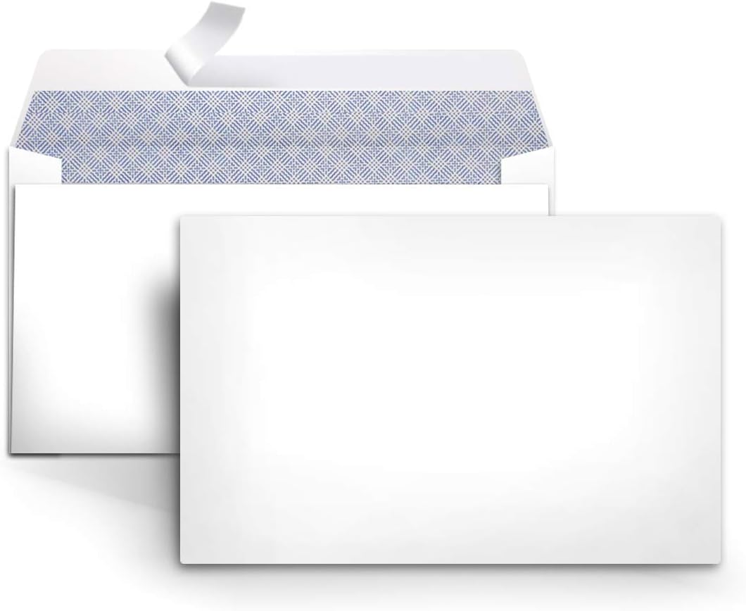 Amazon Basics #6 3/4 Security-Tinted Self-Seal Envelopes for Home & Office, White, 100-Pack