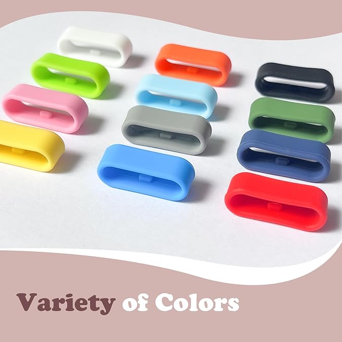 Multi-Color Band Keeper, Magic band locks, Silicone Fastener Rings Security Loop/Holder/Clips Compatible with Fitbit Charge/Charge HR/Garmin Vivofit/Disney Magic Bands 1.0/2.0 & More