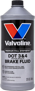 Valvoline DOT 3 & 4 Synthetic Brake Fluid with High Boiling Point, Corrosion Protection, Vapor Lock Resistance, Compatible with ABS, Disc and Drum Brake Systems, 32oz
