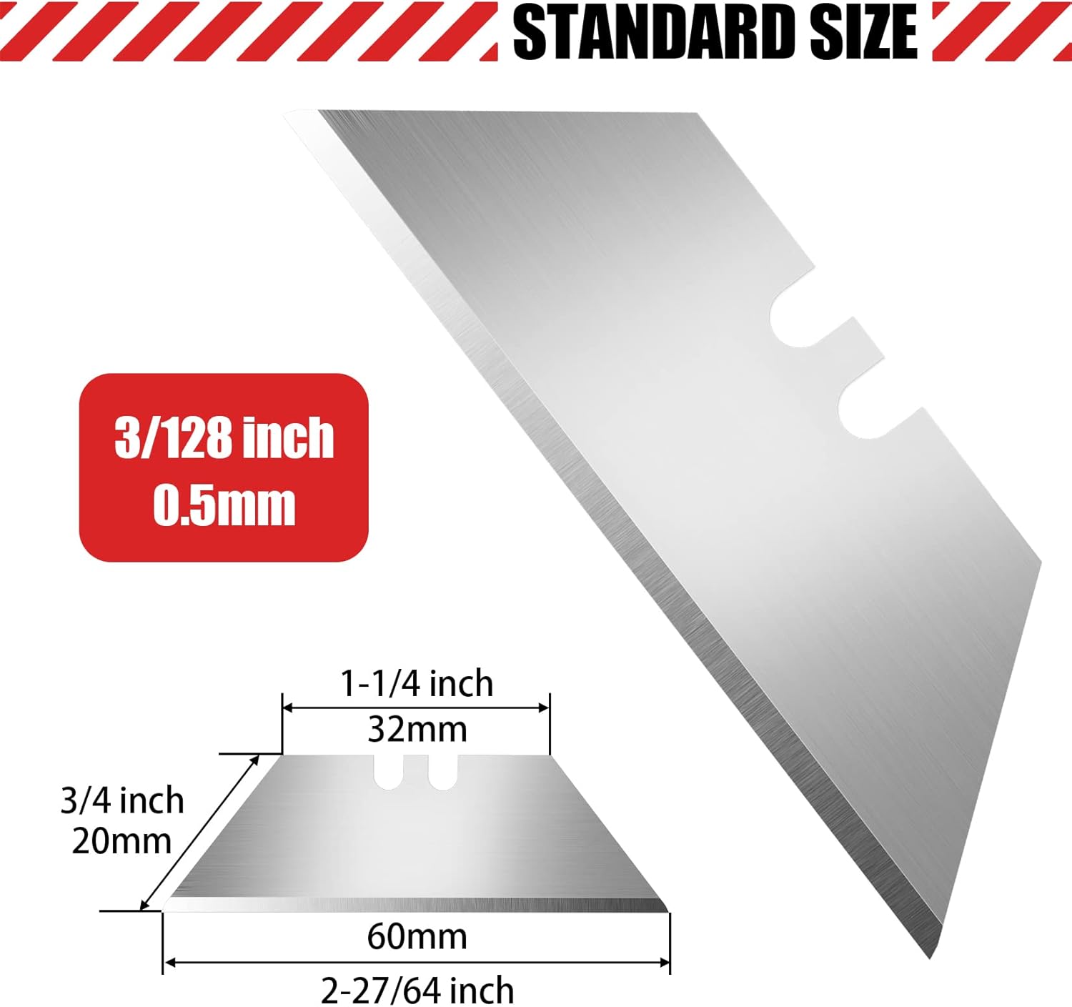 DIYSELF 50 Pack Utility Knife Blades, SK5 Steel Box Cutter Blades with Dispenser, Standard Blades for Box Cutter Utility Knife Replacement, Sharper Utility Blade, Refills