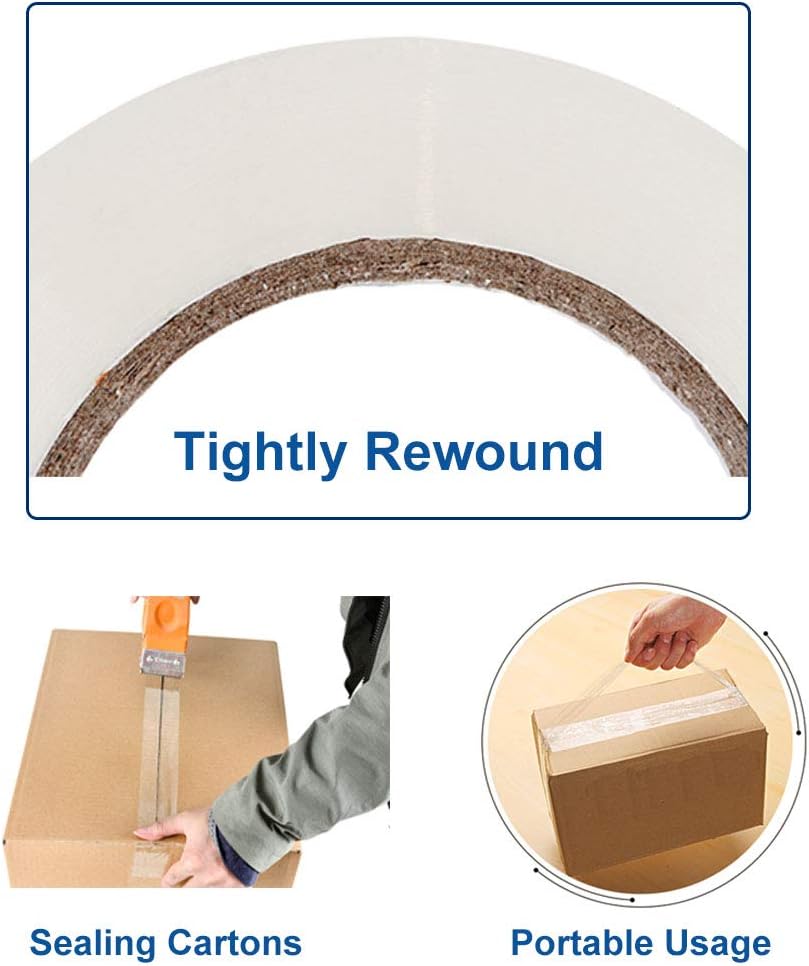 P PERFECTAPE Heavy Duty Packing Tape 6 Rolls, Total 360Y, Clear, 2.7 mil, 1.88 inch x 60 Yards, Ultra Strong, Refill for Packaging and Shipping