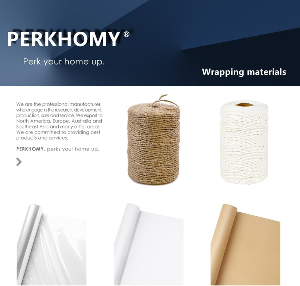 PerkHomy Brown Kraft Paper Roll 17.5" x 1,200" (100') for Gift Wrapping Bulletin Board Craft Art Bouquet Flower Packing Valentines Easel Moving Shipping Floor Poster Covering Table 70GSM 50LB
