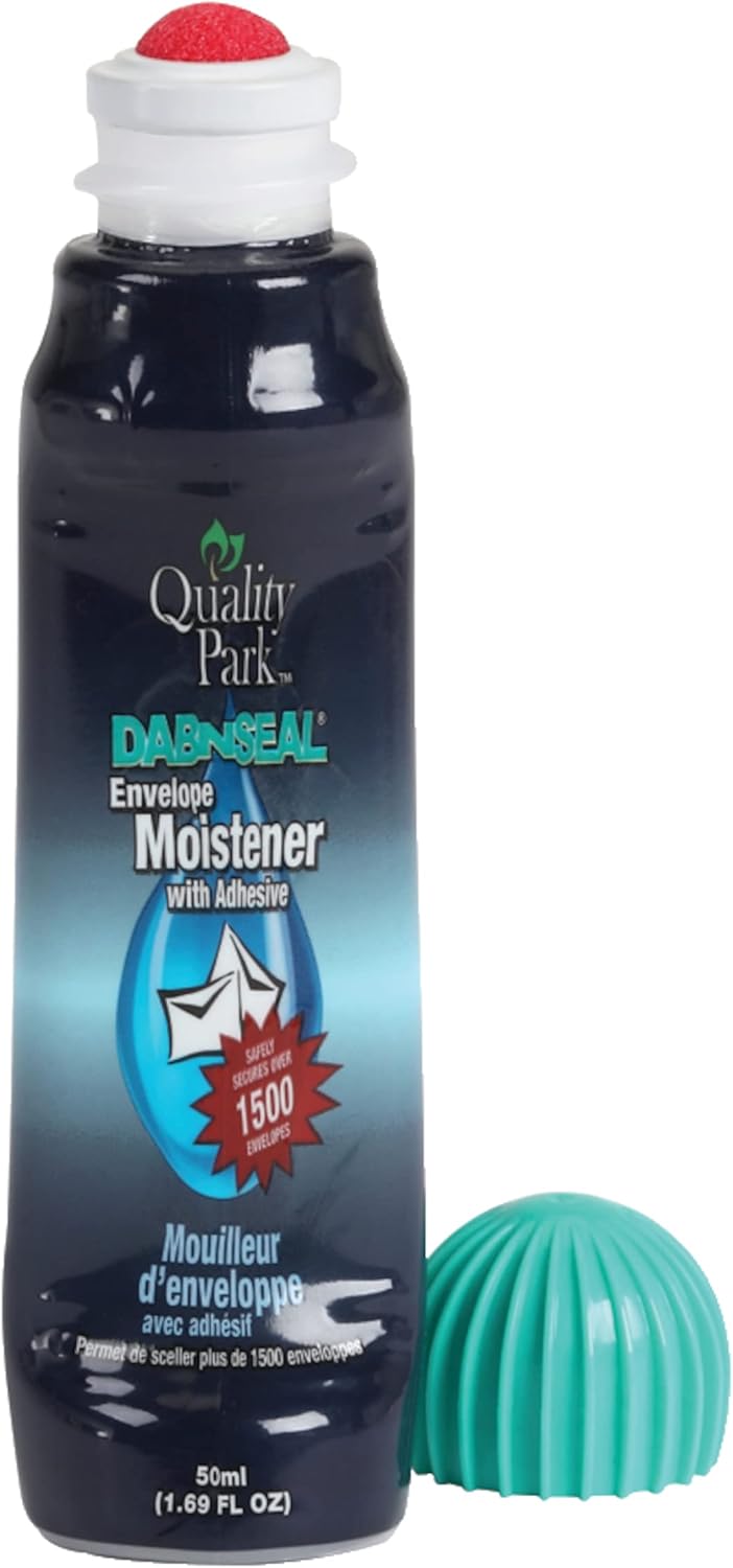 Quality Park Dab-N-Seal Envelope Moistener with Adhesive, 50ML Bottle, 4 Pack (46071)