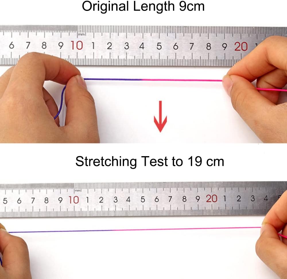 LUSTEMBER 1mm Stretchy Bracelet String, Sturdy Rainbow Elastic String Elastic Cord for Jewelry Making, Necklaces, Beading and Crafts