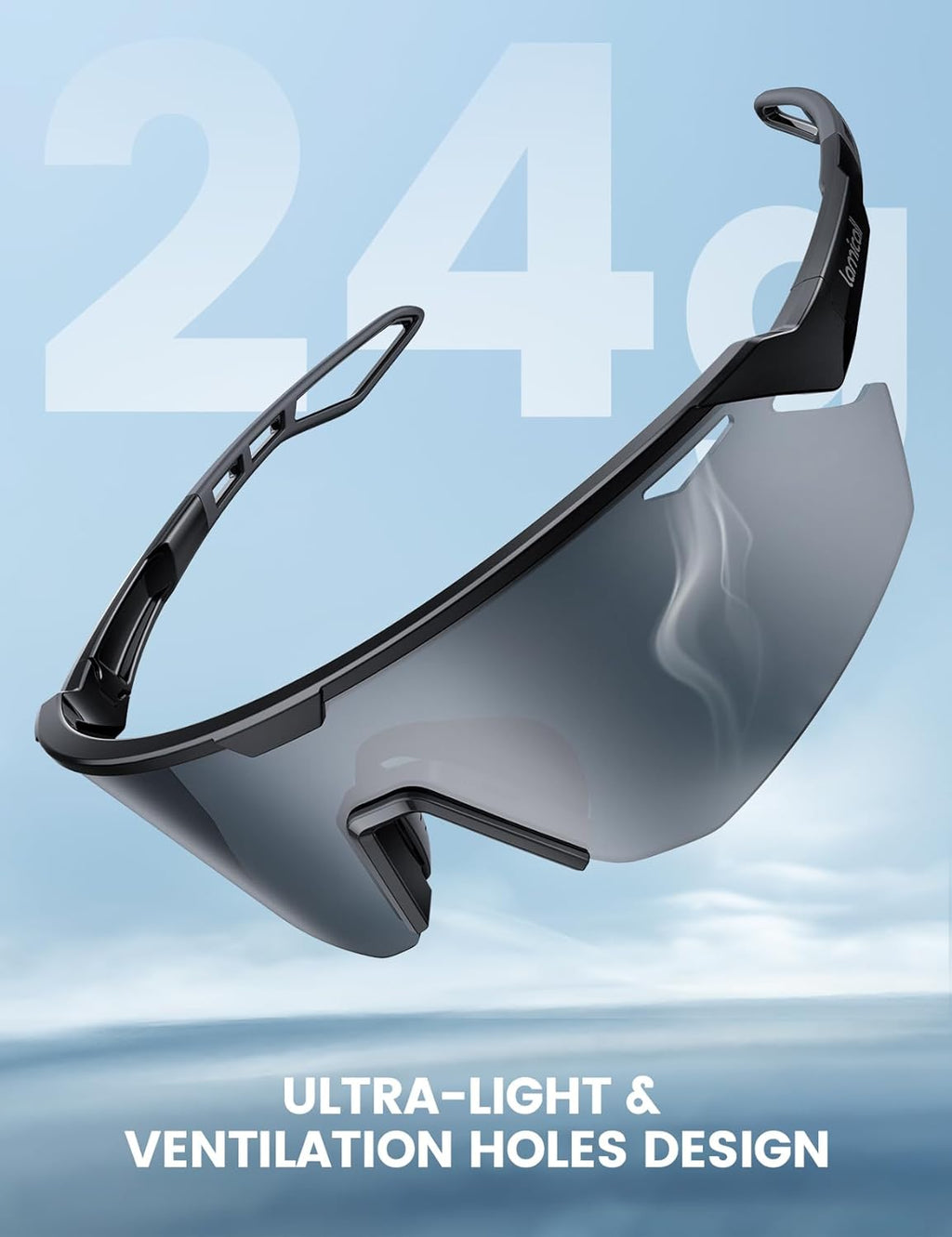 Lamicall 24g Polarized Sports Sunglasses for Men Women - UV400 Protection Sun Glasses for Baseball Running Cycling Driving