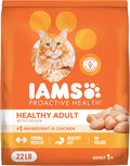 IAMS Proactive Health Dry Cat Food, Healthy Cat Food Dry Recipe for Adults, with Chicken 22 lb. Bag
