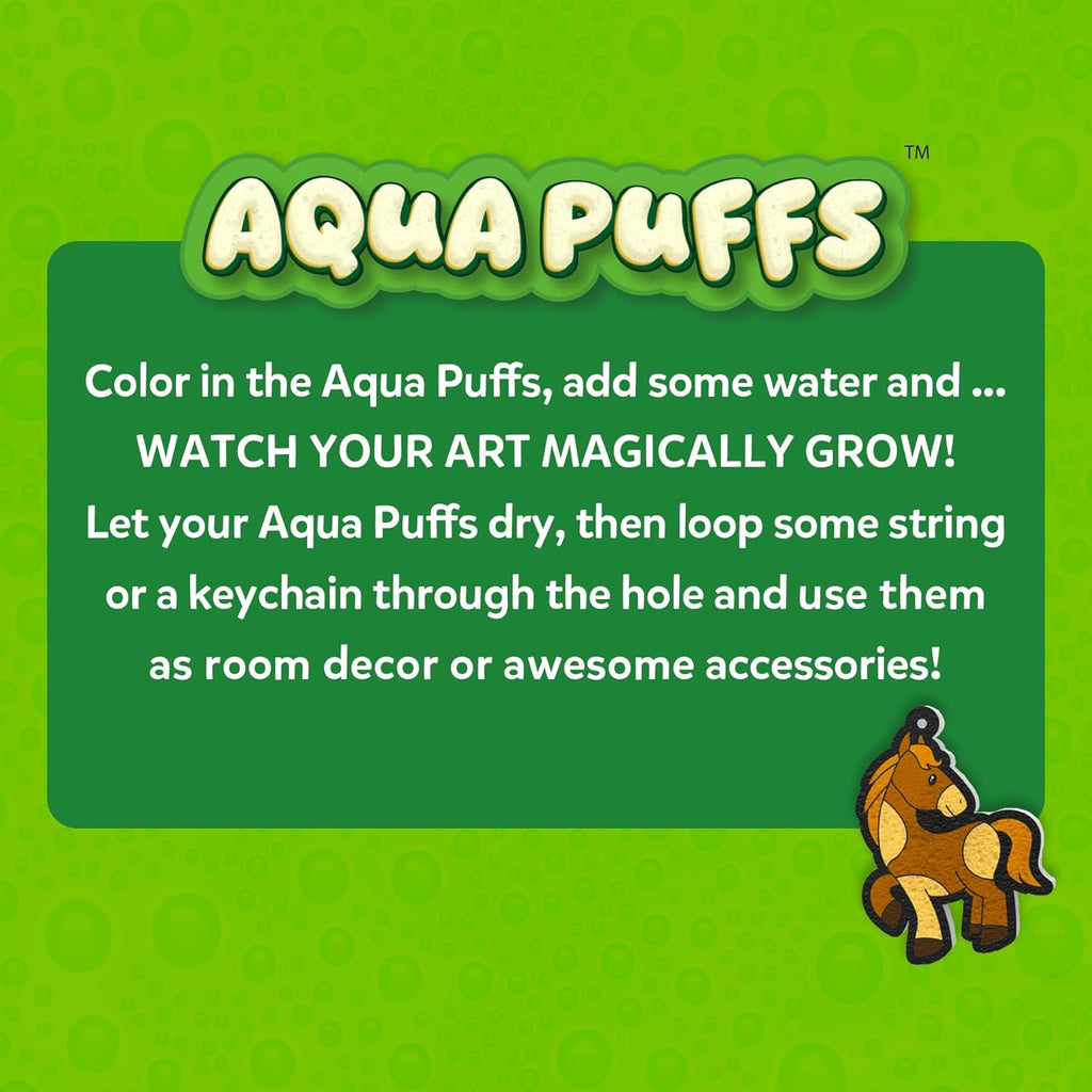 Skillmatics Aqua Puffs - 3D Art Kit, Animals, Mess-Free Paint by Number Craft for Kids, DIY Color & Inflate Activity, Travel & Creative Gift for Girls & Boys Ages 4, 5, 6, 7, 8, 9, 10