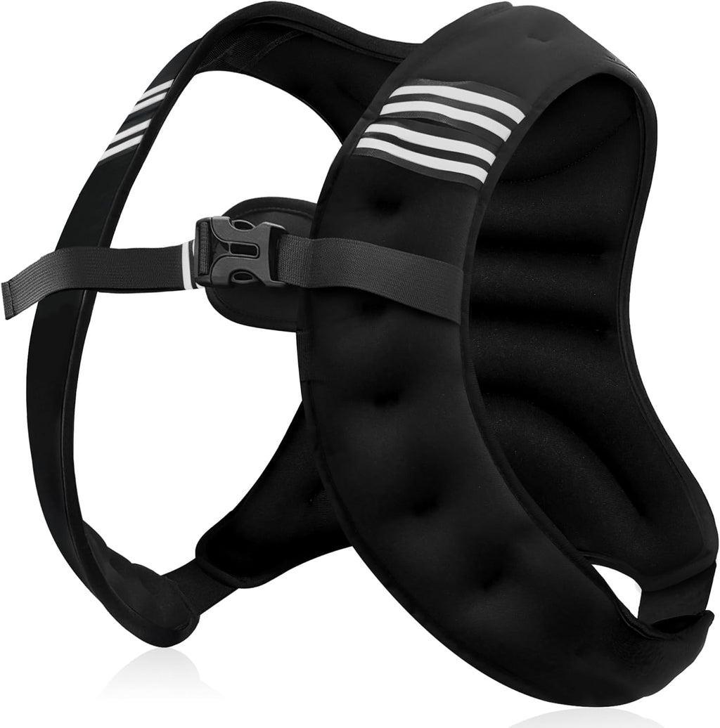 NATURELUX Weighted Vest Men or Women - 5/10/15/20/25/30lbs Weights with Reflective Stripe, Weighted Vest for Workout Equipment for Strength Training Running - Walking Weight Loss