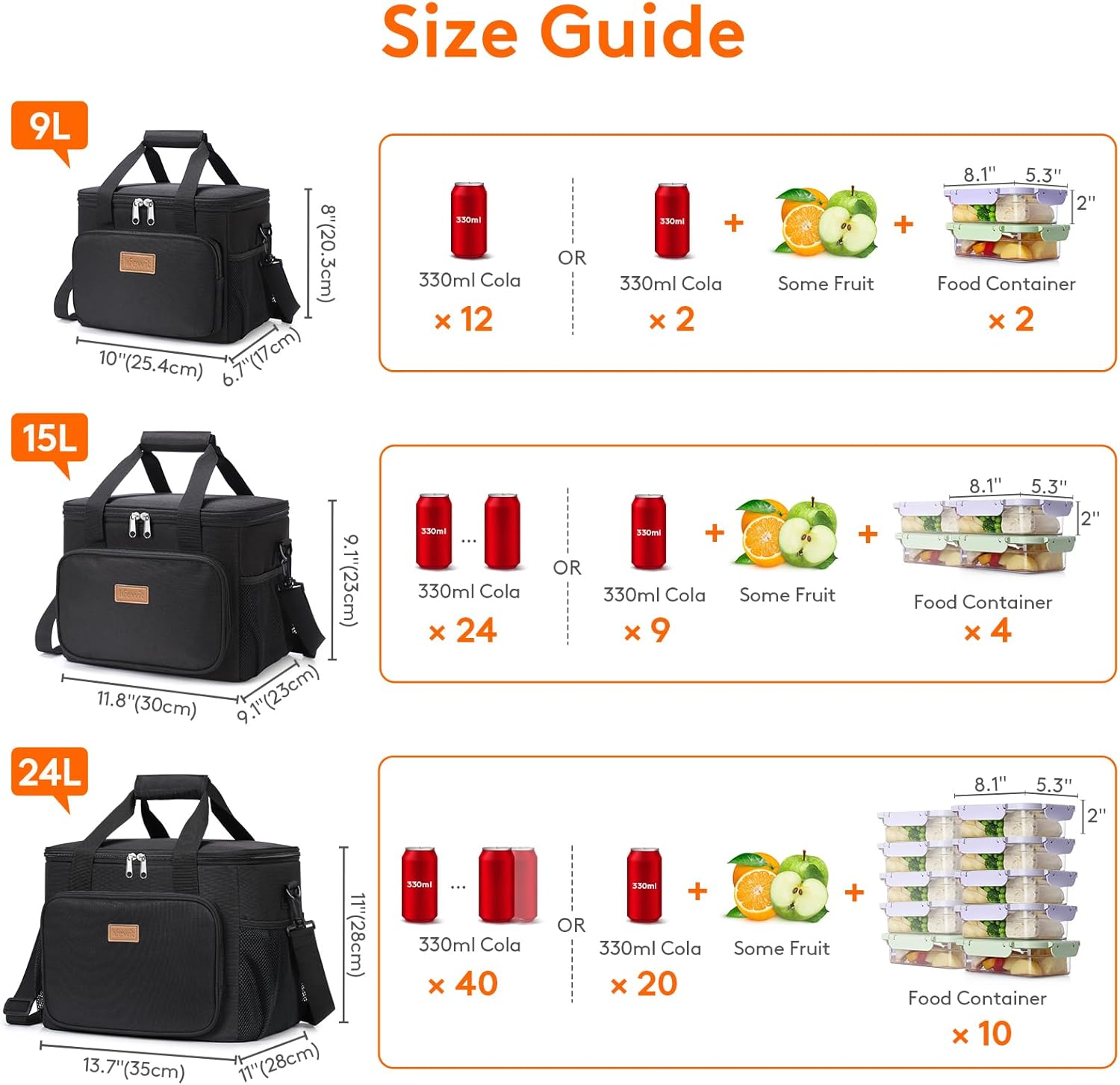 Lifewit Medium Lunch Bag, Insulated Lunch Box, Soft Cooler Cooling Tote for Adult Men Women, Black 12-Can (9L)
