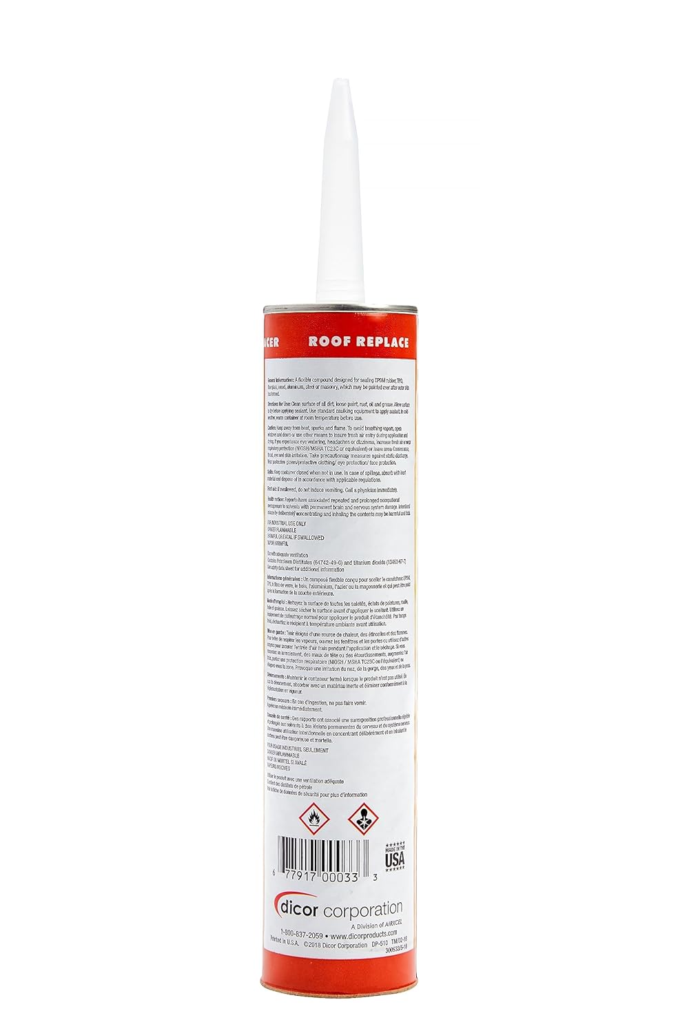 Dicor 501LSW-1 Epdm Self-Leveling Lap Sealant-10.3 Oz. Tube, White, 10.3 Fluid_Ounces (Packaging May Vary)