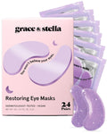 grace & stella Retinol Under Eye Patches for Puffy Eyes & Dark Circles - Restoring Gel Under Eye Masks with Hyaluronic Acid - Birthday Gifts for Women, Bachelorette Party Favors (Purple, 24 Pairs)