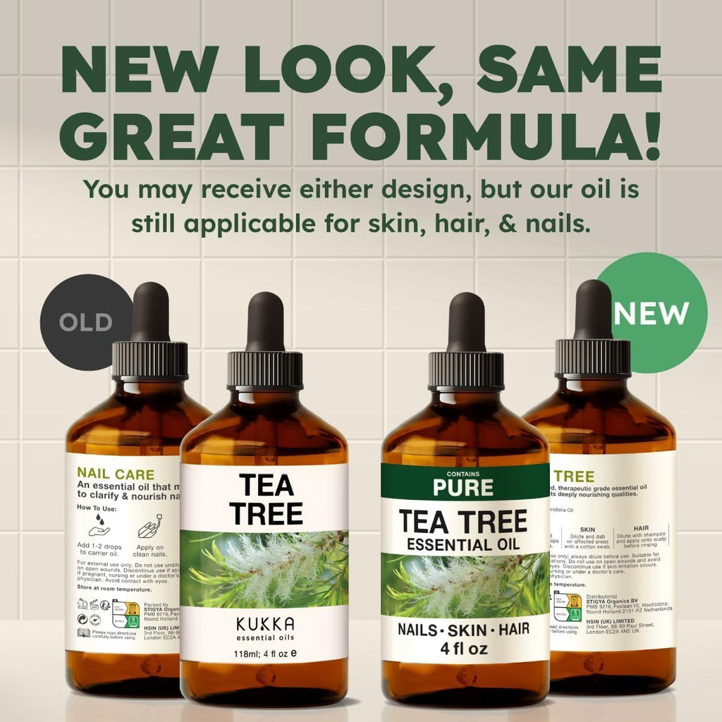 100% Pure Tea Tree Oil - 4 Fl Oz Tea Tree Essential Oil for Hair, Skin, Diffuser, Aromatherapy & DIY Soap Making Scent