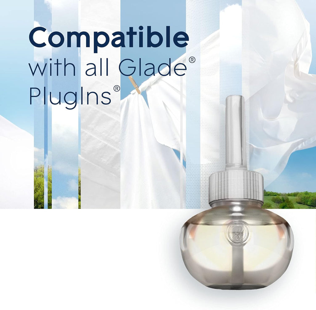 Glade PlugIns Refills Air Freshener, Scented and Essential Oils for Home and Bathroom, Clean Linen, 6.7 Fl Oz, 10 Count