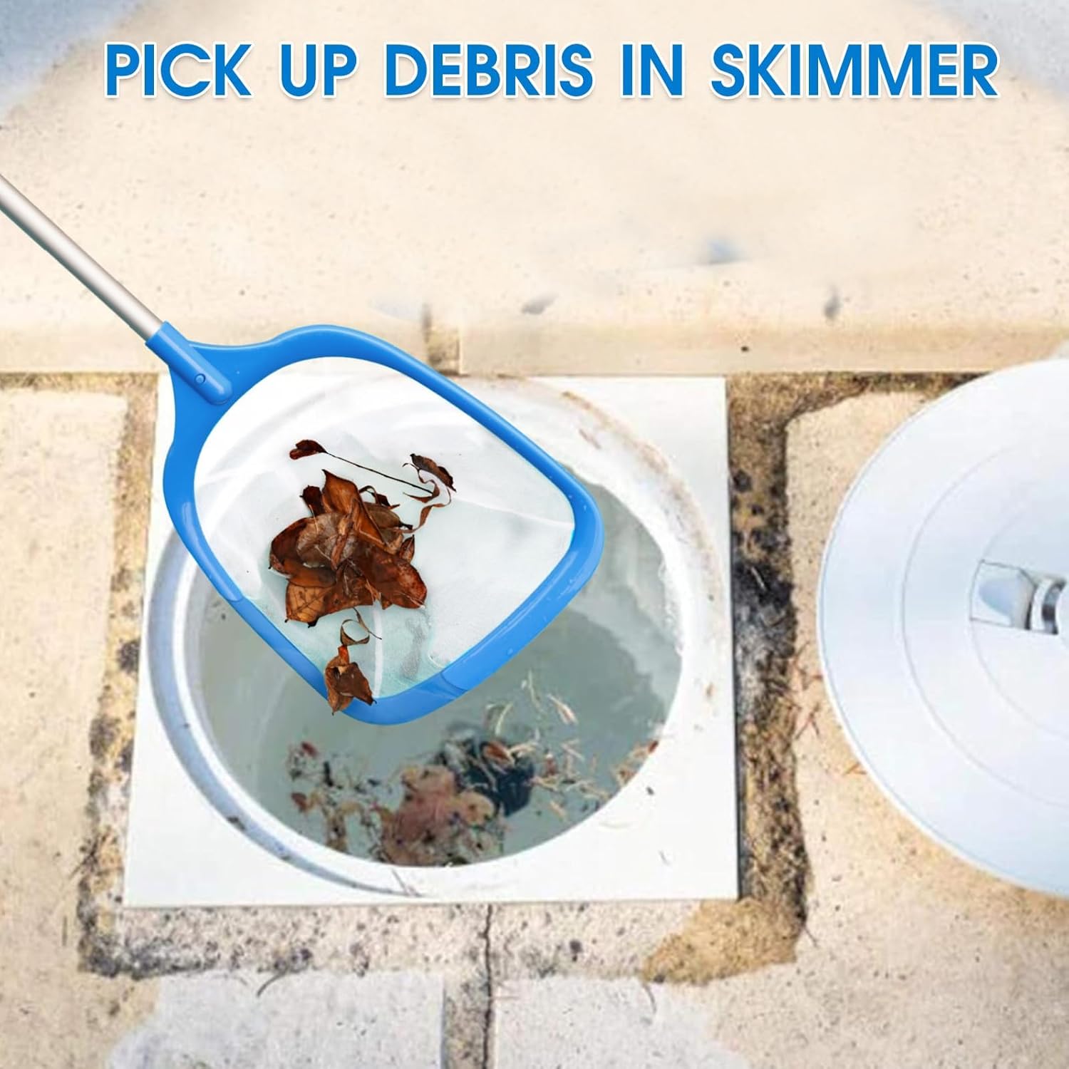 TidyMister Hot Tub Skimmer Spa Net with 12'' Aluminum Pole Ultra Fine Mesh Net Handy Leaf Skimmer for Small Above Ground Pools Pick Up Fine Debris Lightweight Net