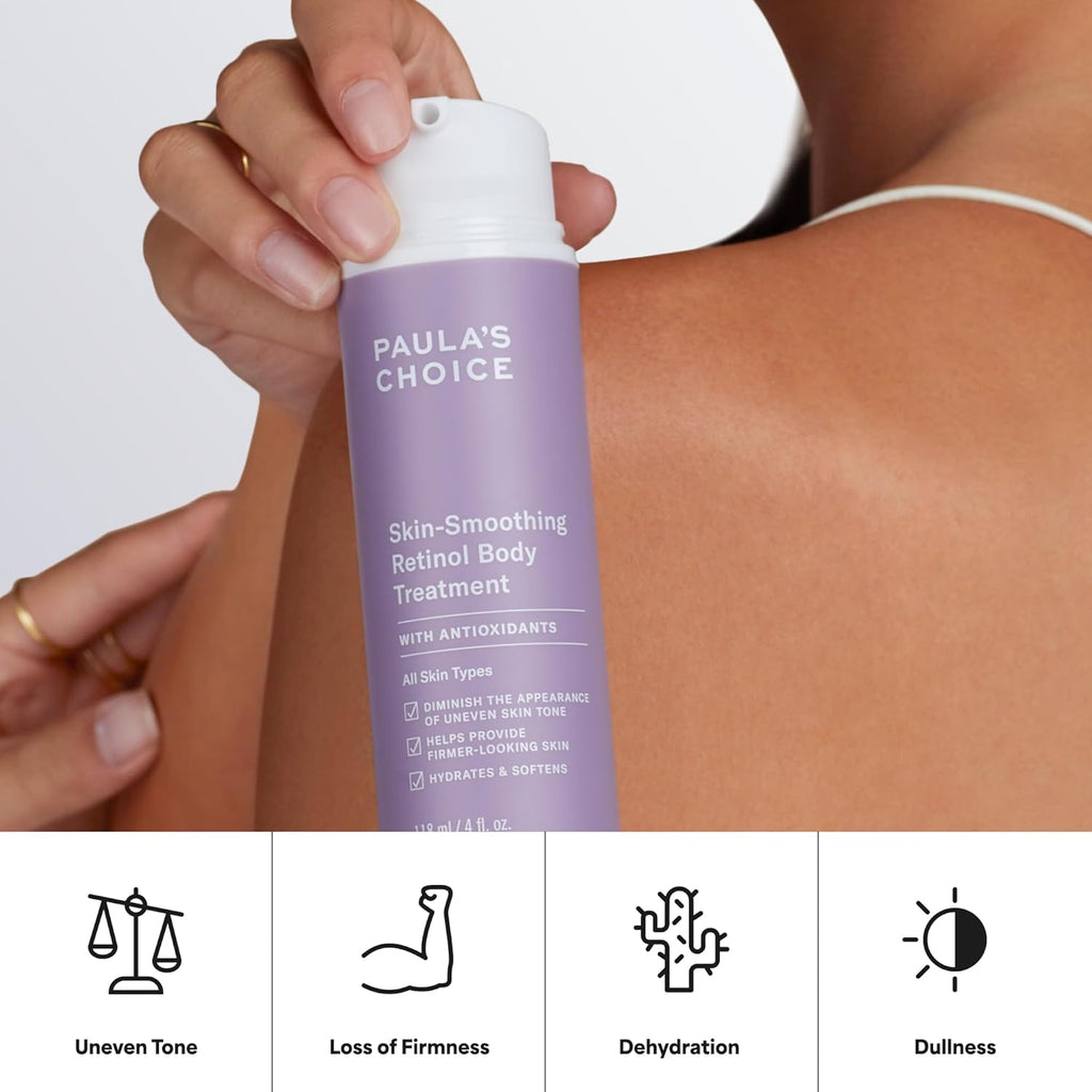 Paula's Choice Retinol Skin-Smoothing Body Lotion Treatment, Body Cream with Shea Butter, Vitamin C & E Lotion, All Skin Types, Anti-Aging Body Moisturizer, Reduce Dryness, Fragrance-Free, 4oz