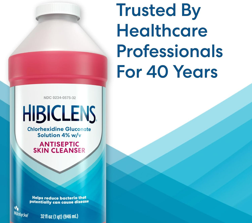 Hibiclens – Antimicrobial and Antiseptic Soap and Skin Cleanser – 32 oz – for Home and Hospital – 4% CHG, Packaging May Vary