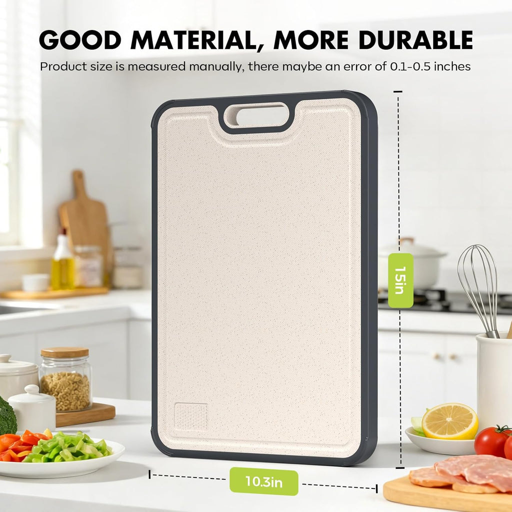 Sumzzz Titanium Cutting Board for Kitchen, Non Toxic 2-in-1 Cutting Board Double Sided Food Grade Pure Titanium, Knife Friendly Easy to Clean Large Size 15”×10.3”