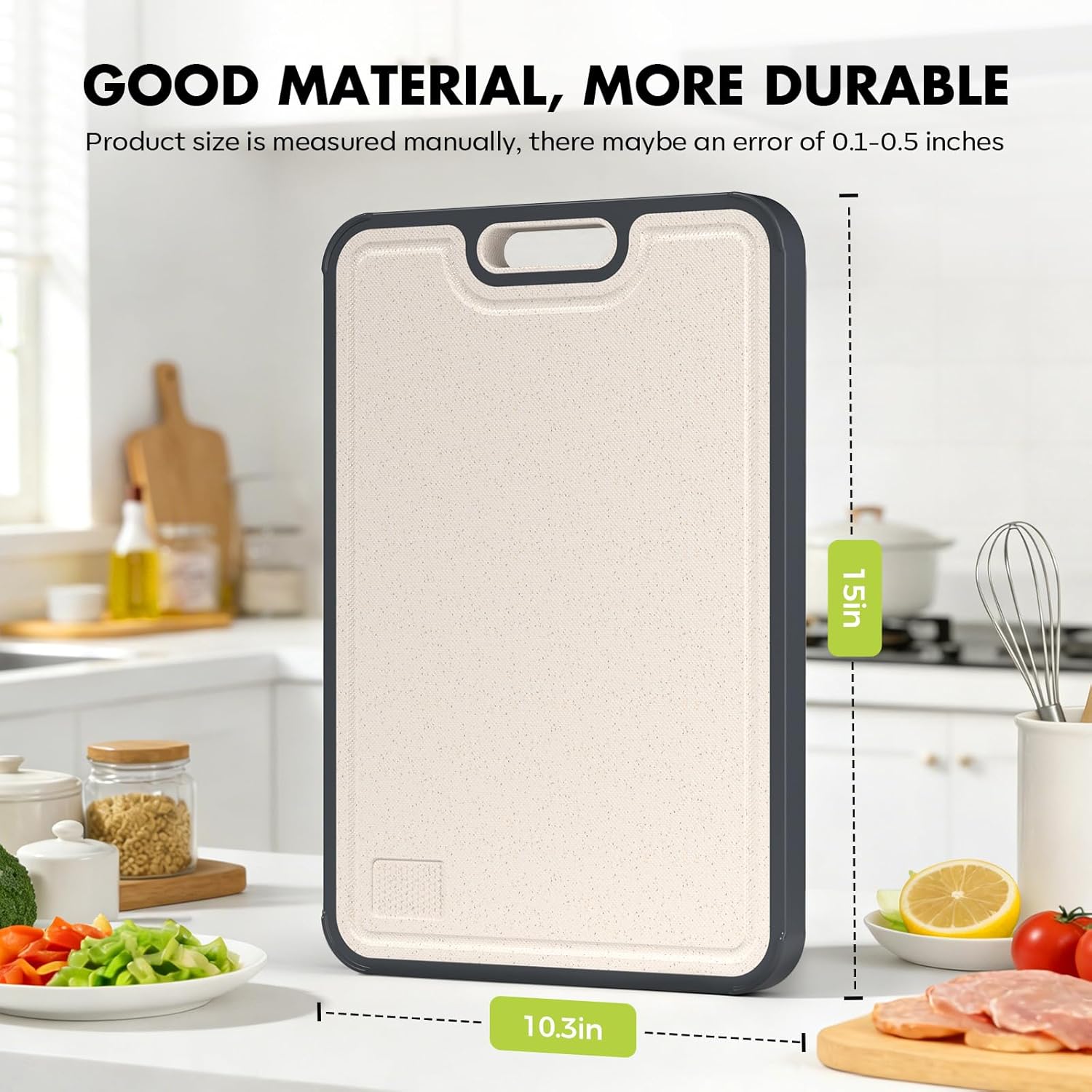 Sumzzz Titanium Cutting Board for Kitchen, Non Toxic 2-in-1 Cutting Board Double Sided Food Grade Pure Titanium, Knife Friendly Easy to Clean Large Size 15”×10.3”