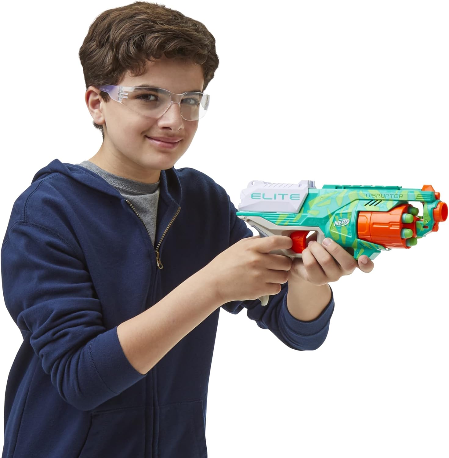 NERF Elite Disruptor Dynamic Green Dart Blaster, Rotating Drum, Slam Fire, Easter Gift for Kids, Kids Outdoor Toys for 8 Year Old Boys & Girls (Amazon Exclusive)