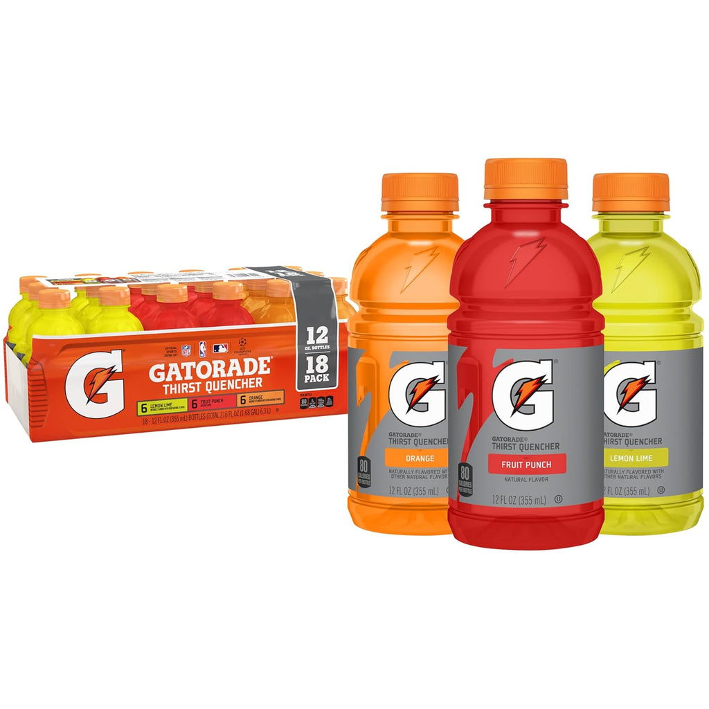 Gatorade Thirst Quencher Sports Drink, Variety Pack, 12 Fl Oz (Pack of 18)