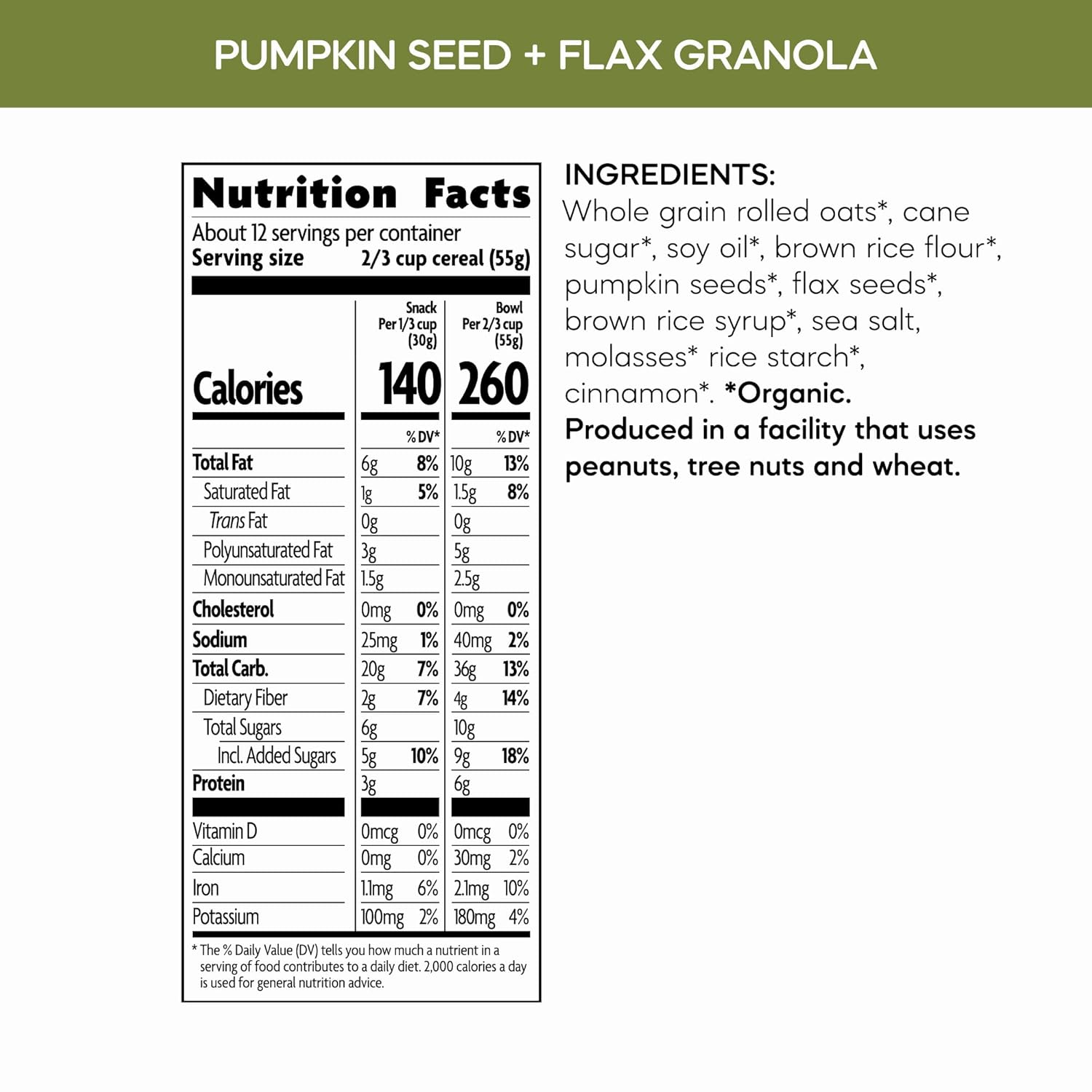 Nature's Path Organic Pumpkin Seed + Flax Granola, 24.7 oz (Pack of 1), Non-GMO