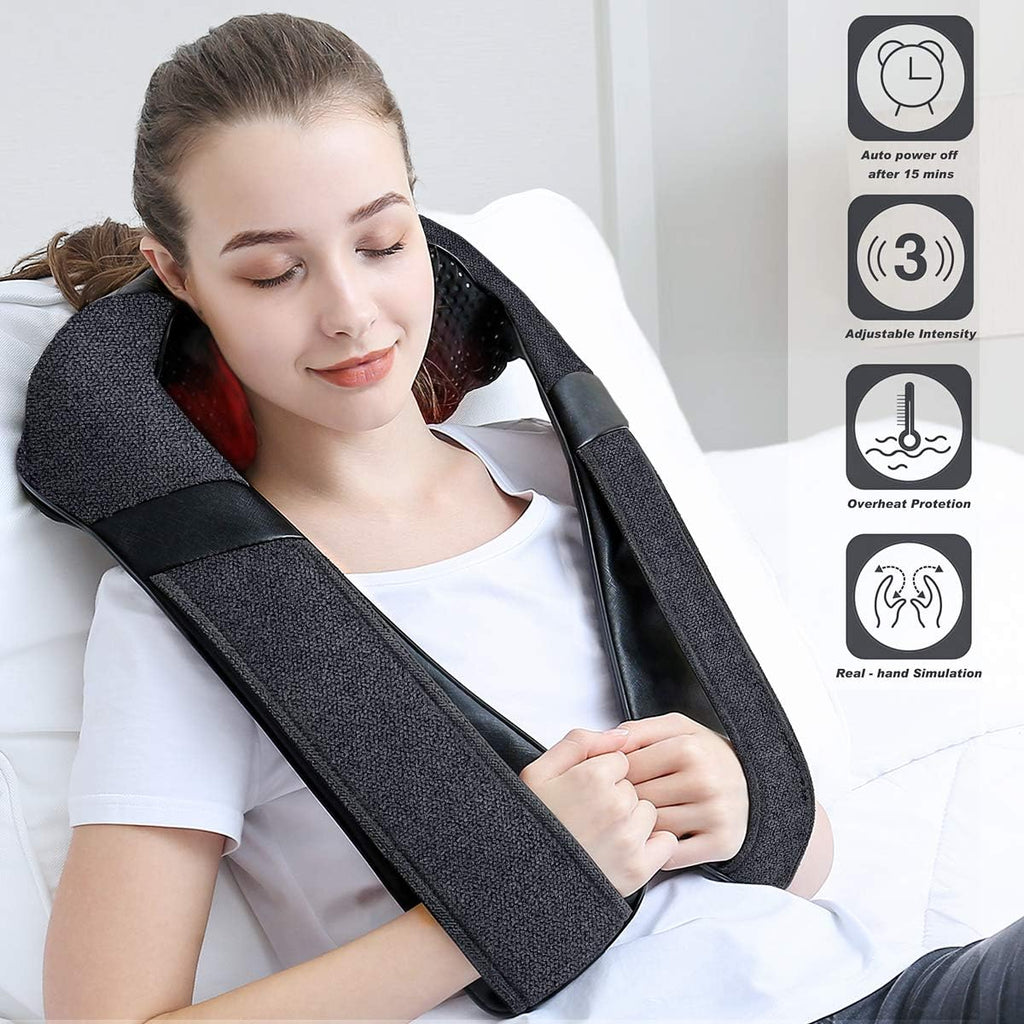 Mirakel Mothers Day Gifts for Mom Wife Women, Neck Massager for Pain Relief Deep Tissue, Electric Shiatsu Shoulder & Back Massager with Heat, Fathers Day Dad Gifts for Husband Men (NOT Cordless)