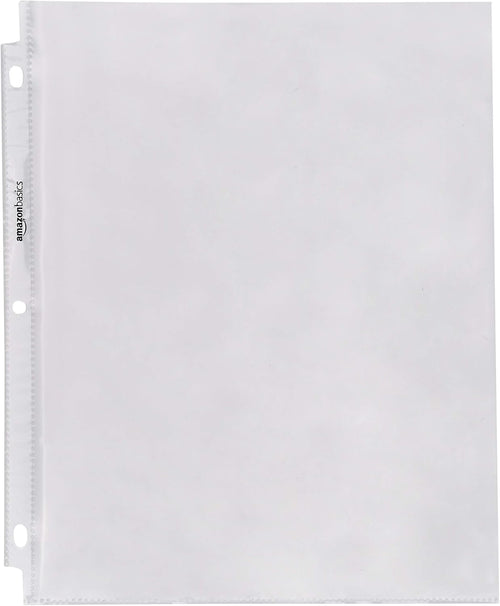 Amazon Basics Sheet Protectors for 3 Ring Binder, Heavyweight, Acid-Free, Clear Plastic Sleeves, Letter Size, 8.5 x 11 Inch, 100-Pack