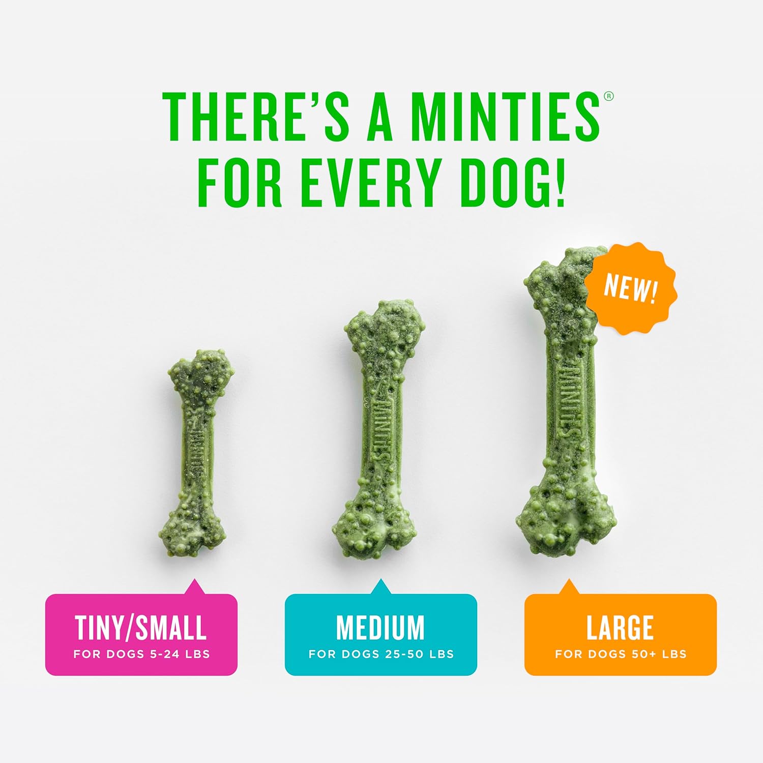 Minties Dog Dental Bone Treats, Tiny/Small Dental Dog Treats, 16 Ounces, Cleans Teeth, Fight Bad Breath, Removes Plaque and Tartar, 40 Count