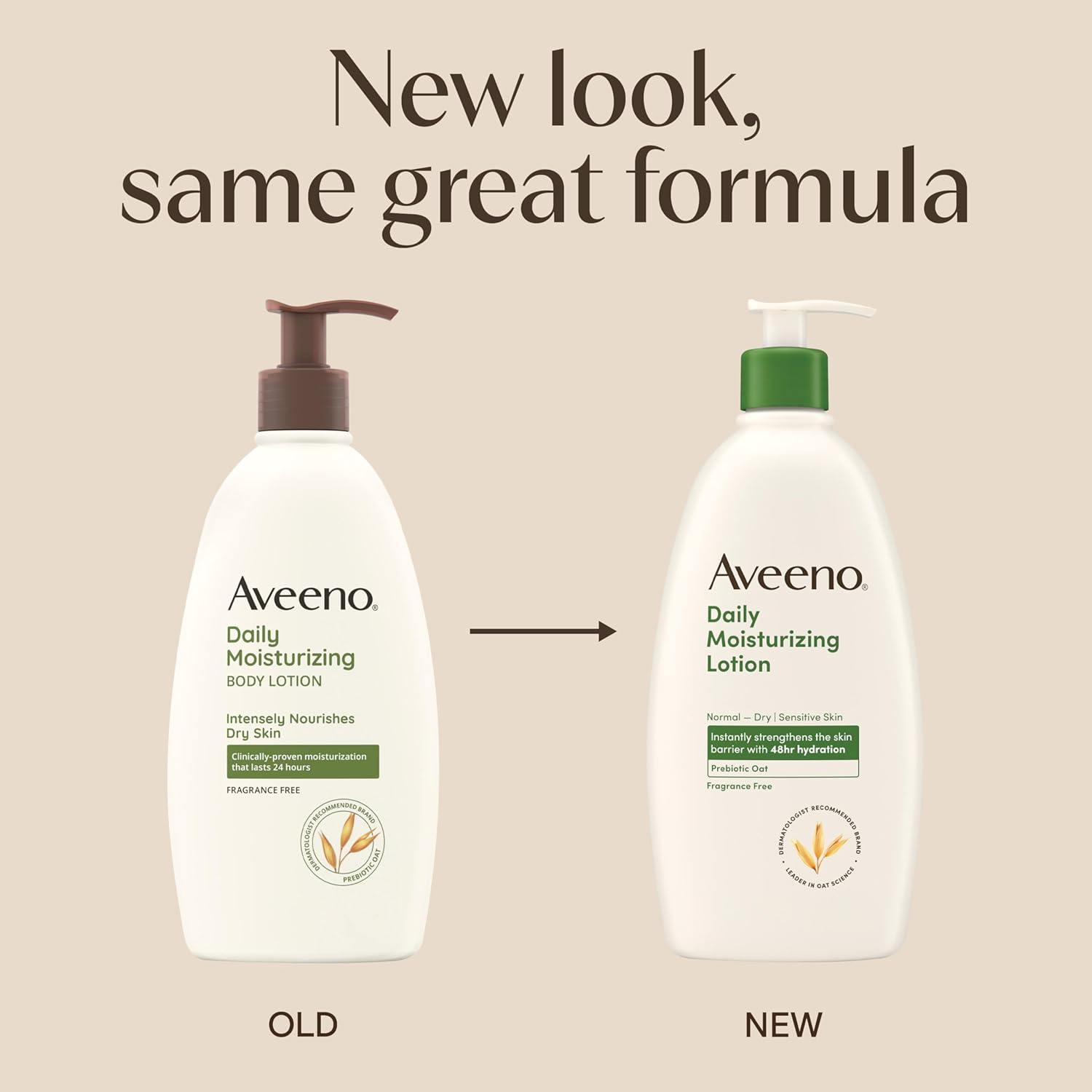Aveeno Daily Moisturizing Body Lotion with Soothing Prebiotic Oat, Gentle Lotion Nourishes Dry Skin With Moisture, Paraben-, Dye- & Fragrance-Free, Non-Greasy & Non-Comedogenic, 12 fl. Oz