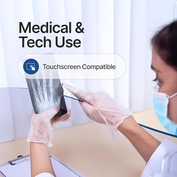 Schneider Clear Vinyl Exam Gloves, Latex-Free, Disposable Medical Gloves, Cleaning Gloves, Food Safe, Powder-Free, 4 mil