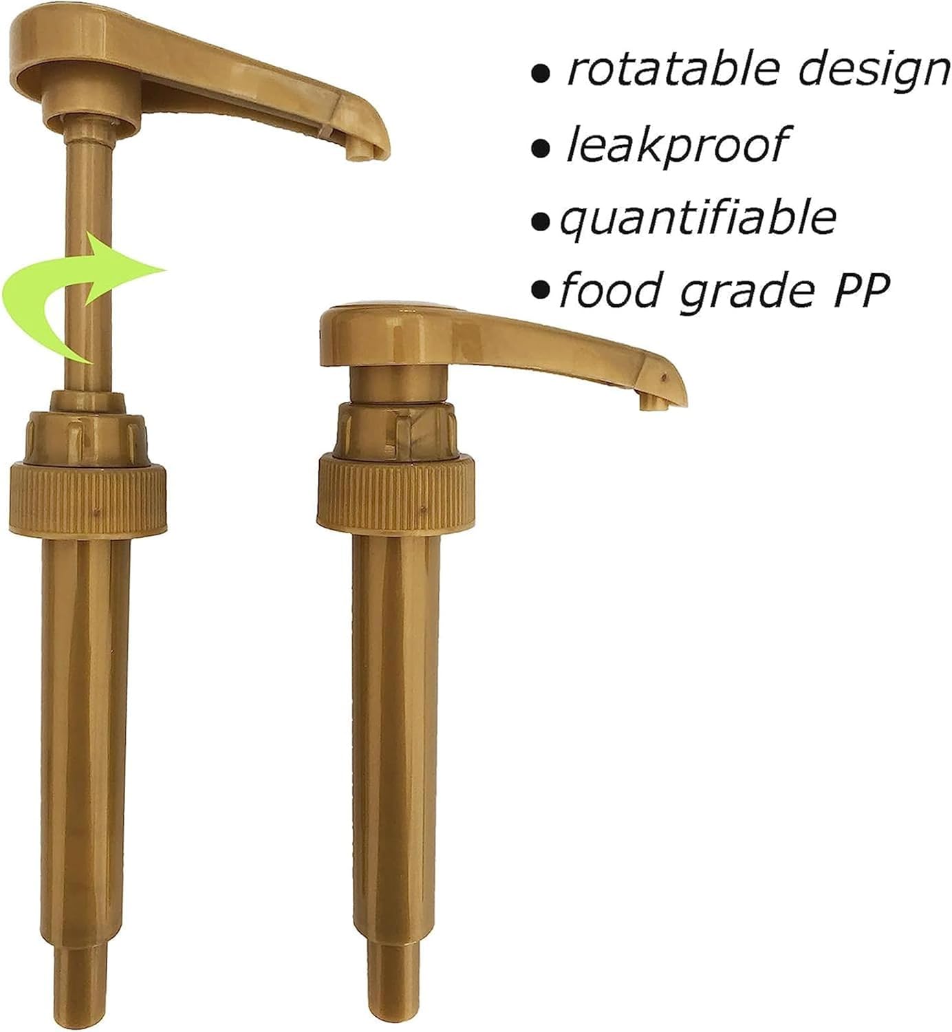 Syrup Pump Compatible with Torani, DaVinci and Skinny (Set of 2) - fits bottles (25.4 oz-750ml) (Gold)