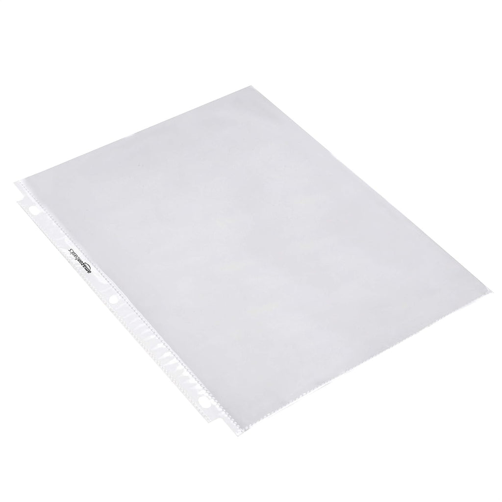 Amazon Basics Sheet Protectors for 3 Ring Binder, Heavyweight, Acid-Free, Clear Plastic Sleeves, Letter Size, 8.5 x 11 Inch, 100-Pack