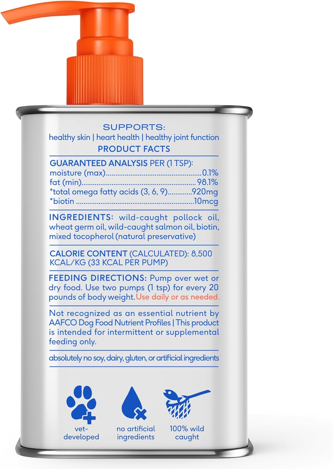 Native Pet Omega 3 Fish Oil for Dogs & Cats – Wild Alaskan Salmon Oil for Dogs Skin and Coat, Supports Joints, Heart & Shedding – Fast-Absorbing Omega 3 6 9 Liquid Supplement – 8oz