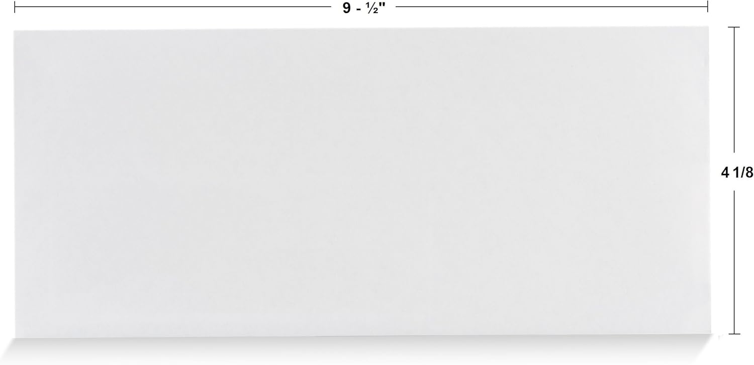 Aimoh #10 Security Self Seal Envelopes – 100 Qty |No Window, EnveGuard, 4⅛ x 9½", White, 24 LB, 100 Count (34100)