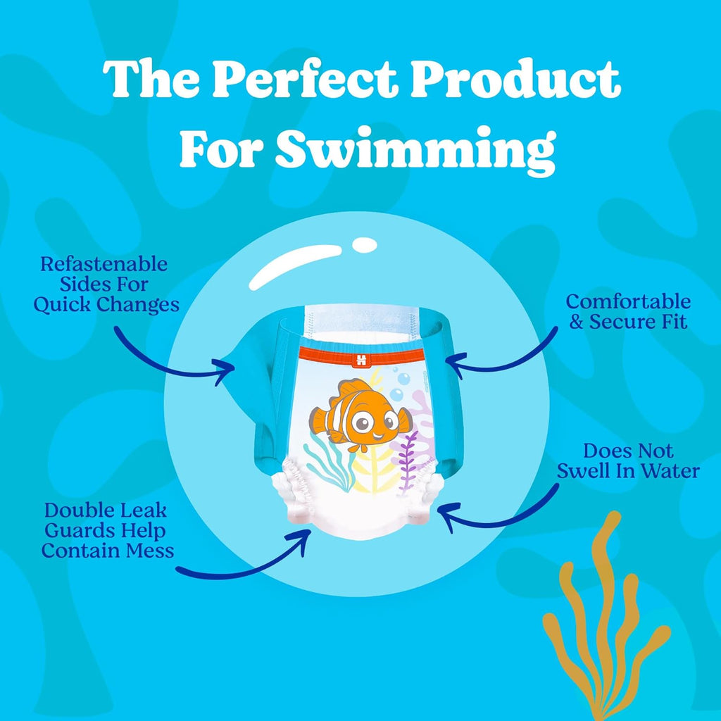 Huggies Little Swimmers Disposable Swim Diapers, Size 5-6 (32+ lbs), 17 Ct