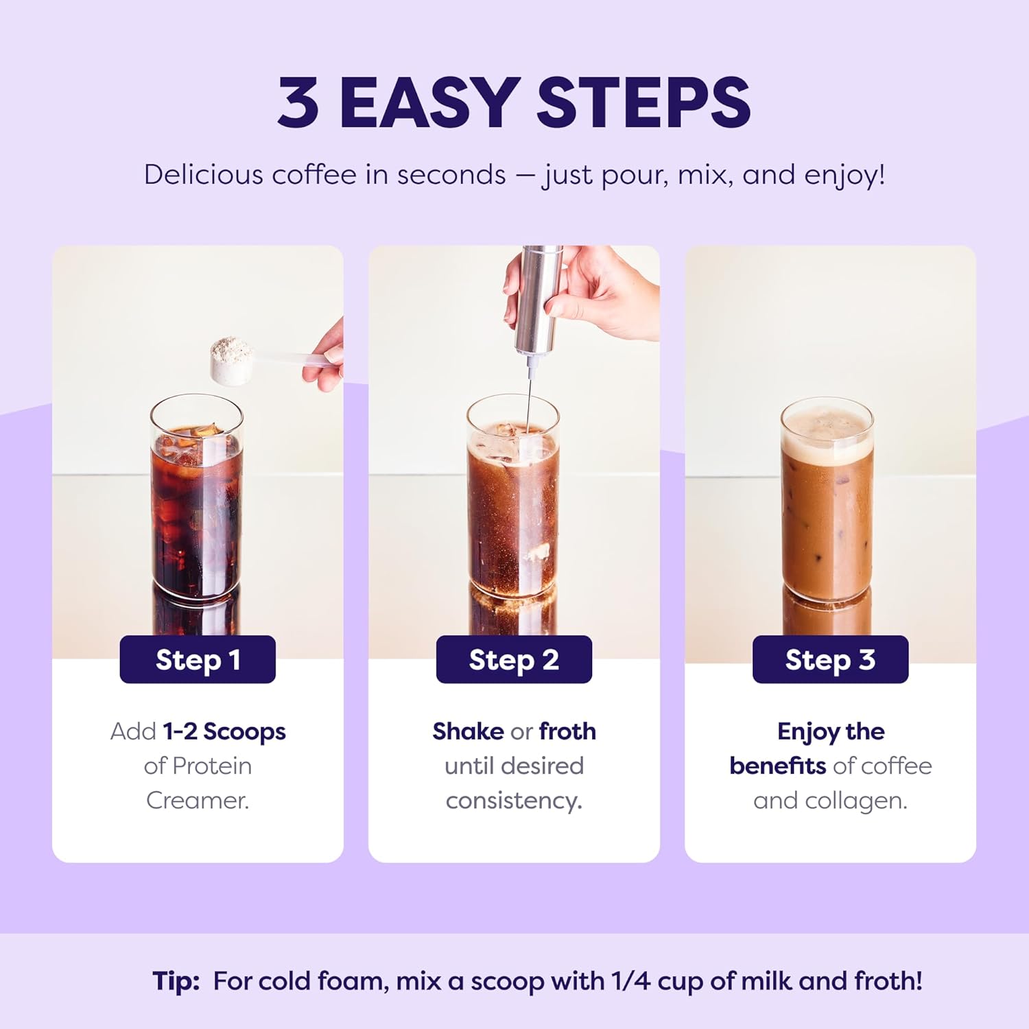Sweet Cream Protein Coffee Creamer - Grass Fed Pasture Raised Collagen - Hair, Skin & Nail Support, Energy-Boosting MCTs, Keto Friendly, Lactose Free & Gluten Free, 0g of Sugar, 11g of Protein